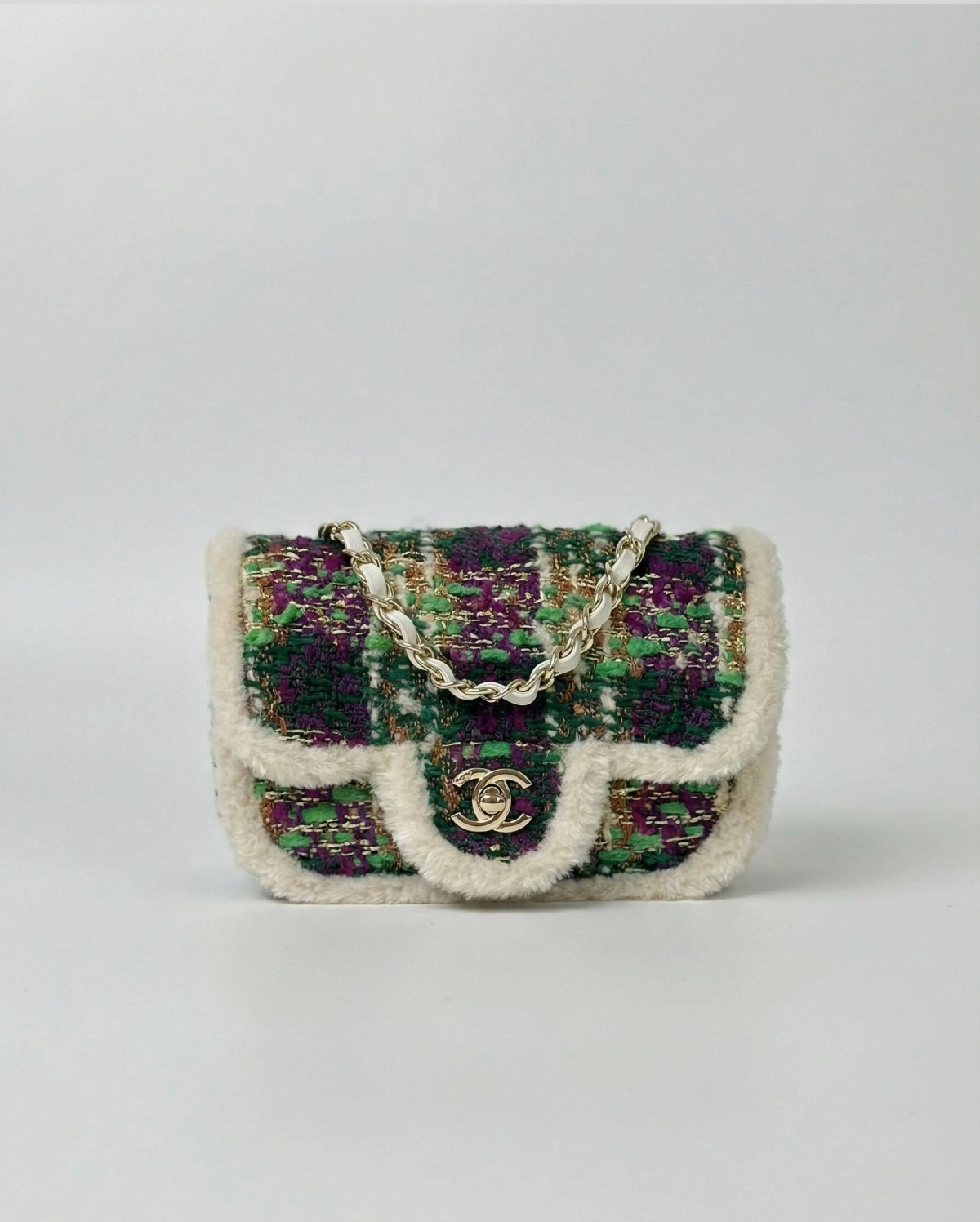 Chanel Multicolor Tweed Mini Flap Bag with Top Handle CHANEL premium 1:1 craftmanship super master edition Chanel Multicolor Tweed Mini Flap Bag with Top Handle