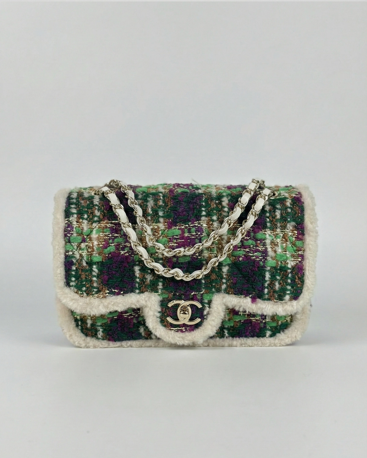 Chanel Multicolor Tweed Mini Flap Bag with Top Handle CHANEL premium 1:1 craftmanship super master edition Chanel Multicolor Tweed Mini Flap Bag with Top Handle