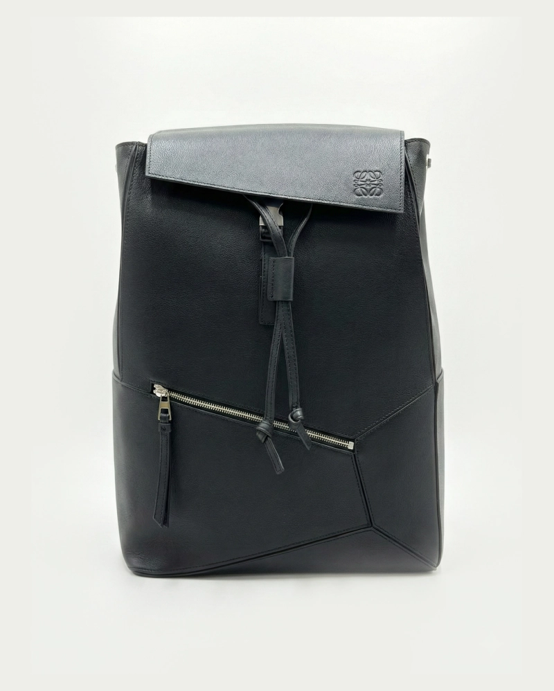 Loewe Puzzle Backpack in Grained Calfskin Black Loewe premium 1:1 craftmanship super master edition Loewe Puzzle Backpack in Grained Calfskin Black