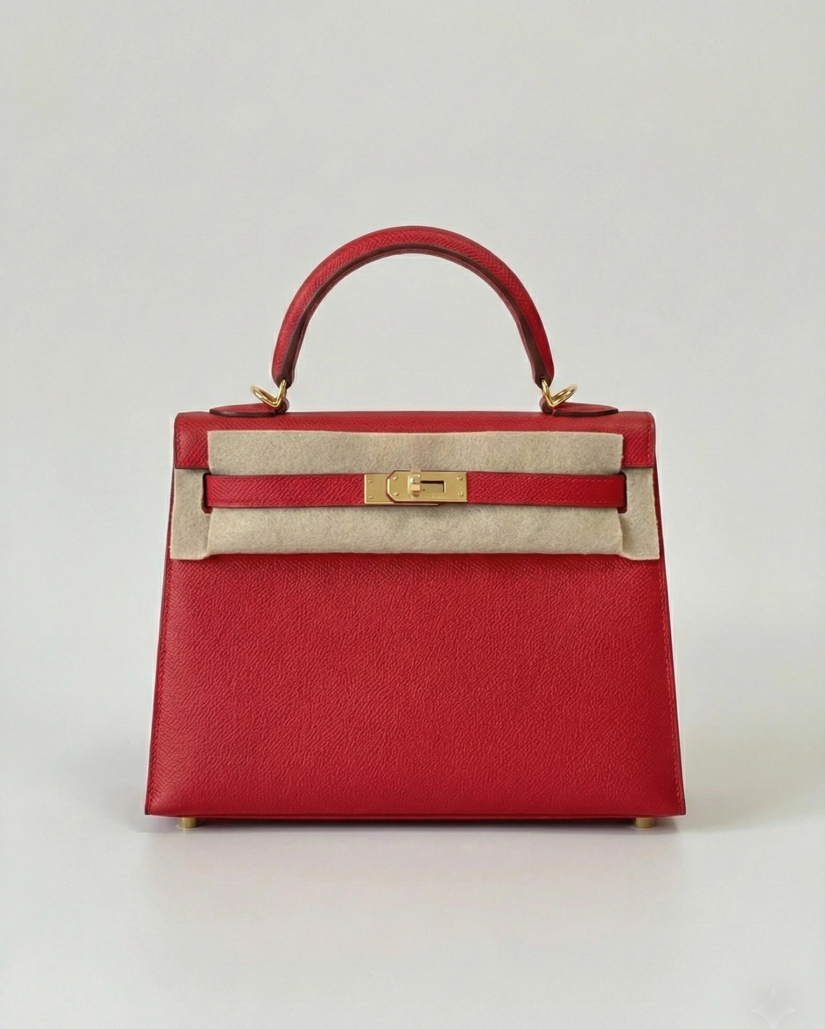 The Hermès Kelly 25 in Epsom leather red Hermes premium 1:1 craftmanship super master edition The Hermès Kelly 25 in Epsom leather red - Image 2
