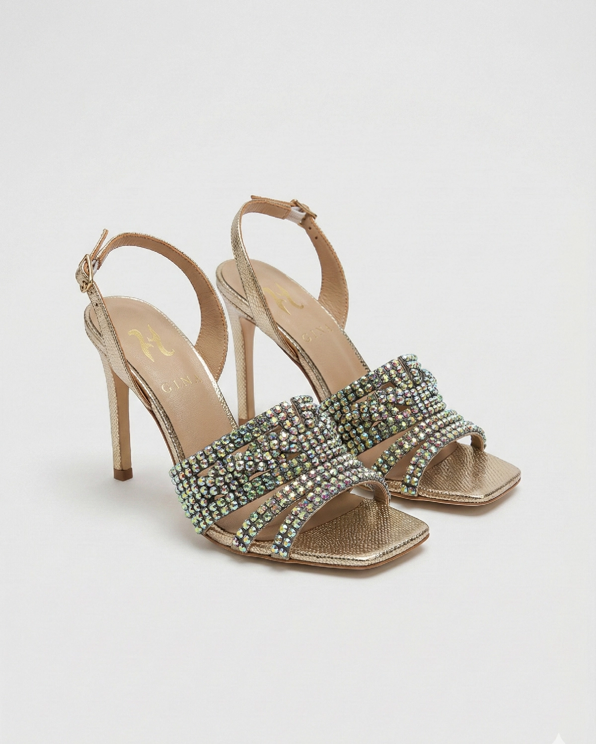 GINA Platinum metallic lizard-textured calf leather GINA premium 1:1 craftmanship super master edition GINA Platinum metallic lizard-textured calf leather