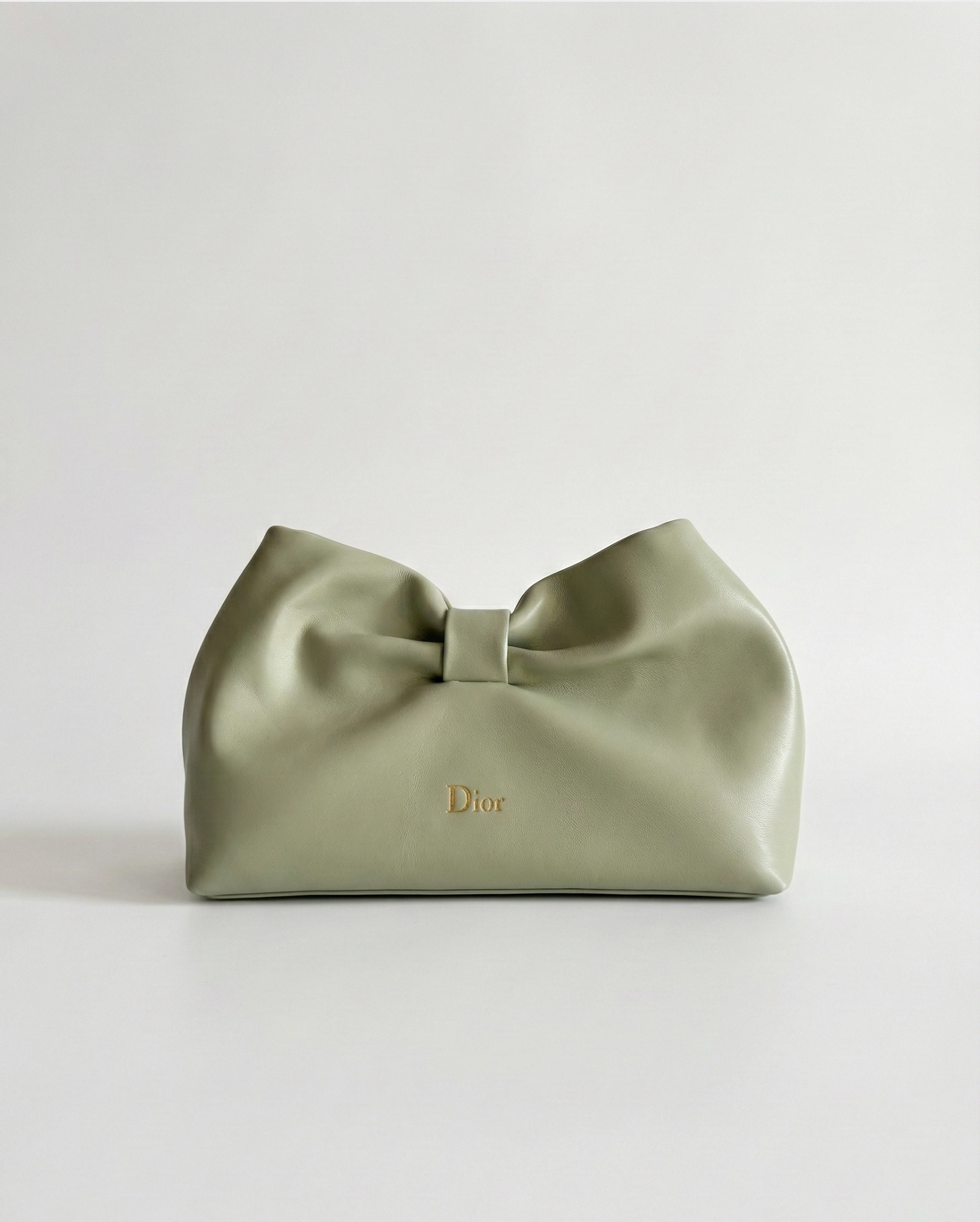 Dior Beauty Limited Edition Bow Pouch Sage Green CHRISTIAN DIOR premium 1:1 craftmanship super master edition Dior Beauty Limited Edition Bow Pouch Sage Green