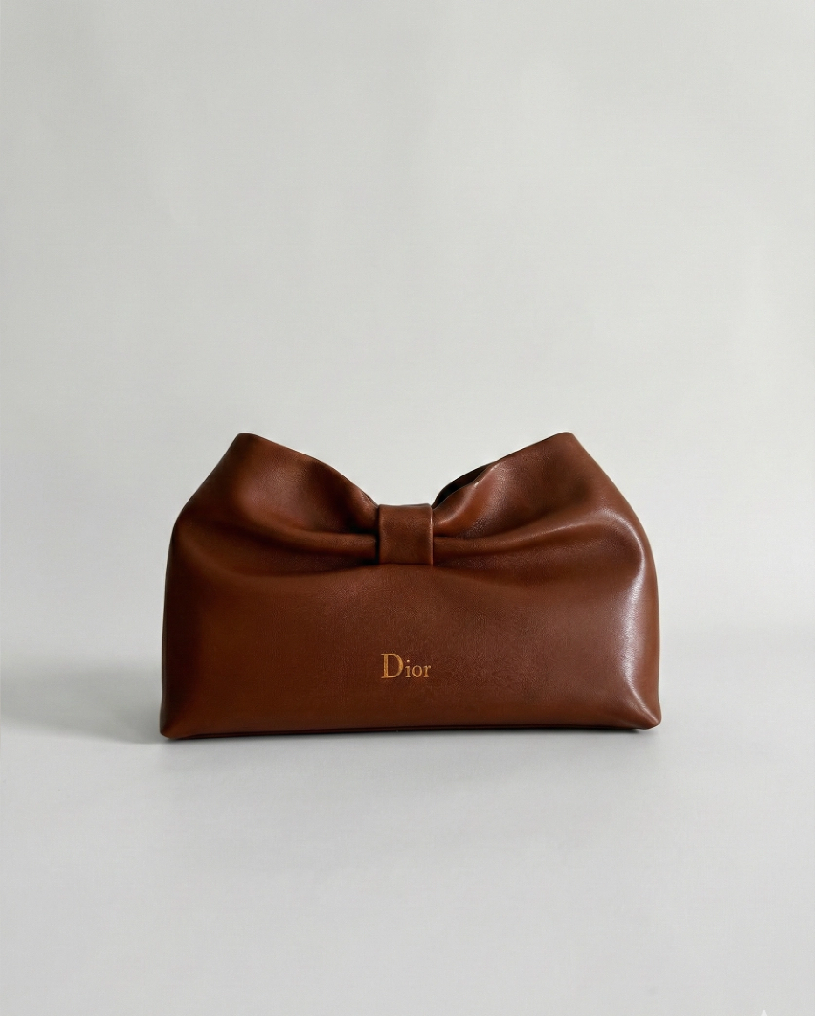 Dior Beauty Limited Edition Bow Pouch Chocolate Brown CHRISTIAN DIOR premium 1:1 craftmanship super master edition Dior Beauty Limited Edition Bow Pouch Chocolate Brown
