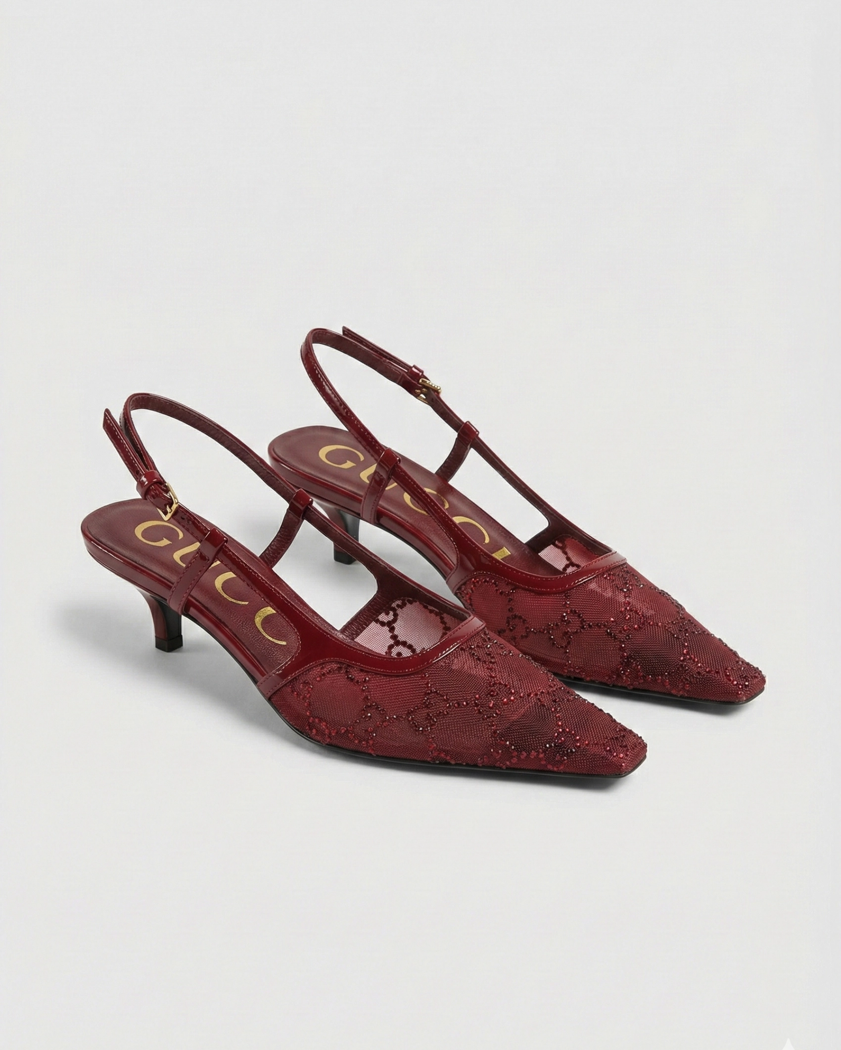 Gucci GG Crystal Slingback Pump GUCCI premium 1:1 craftmanship super master edition Gucci GG Crystal Slingback Pump