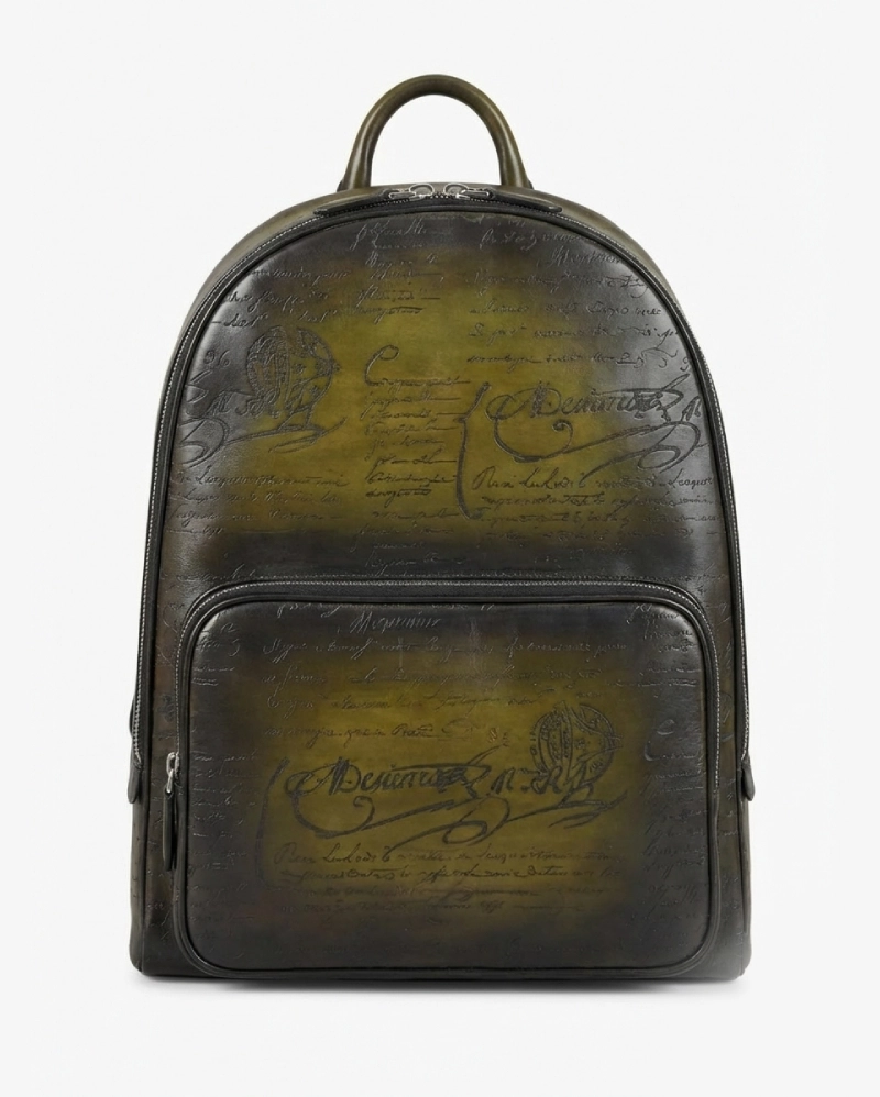 Berluti Scritto Leather Backpack BERLUTI premium 1:1 craftmanship super master edition Berluti Scritto Leather Backpack