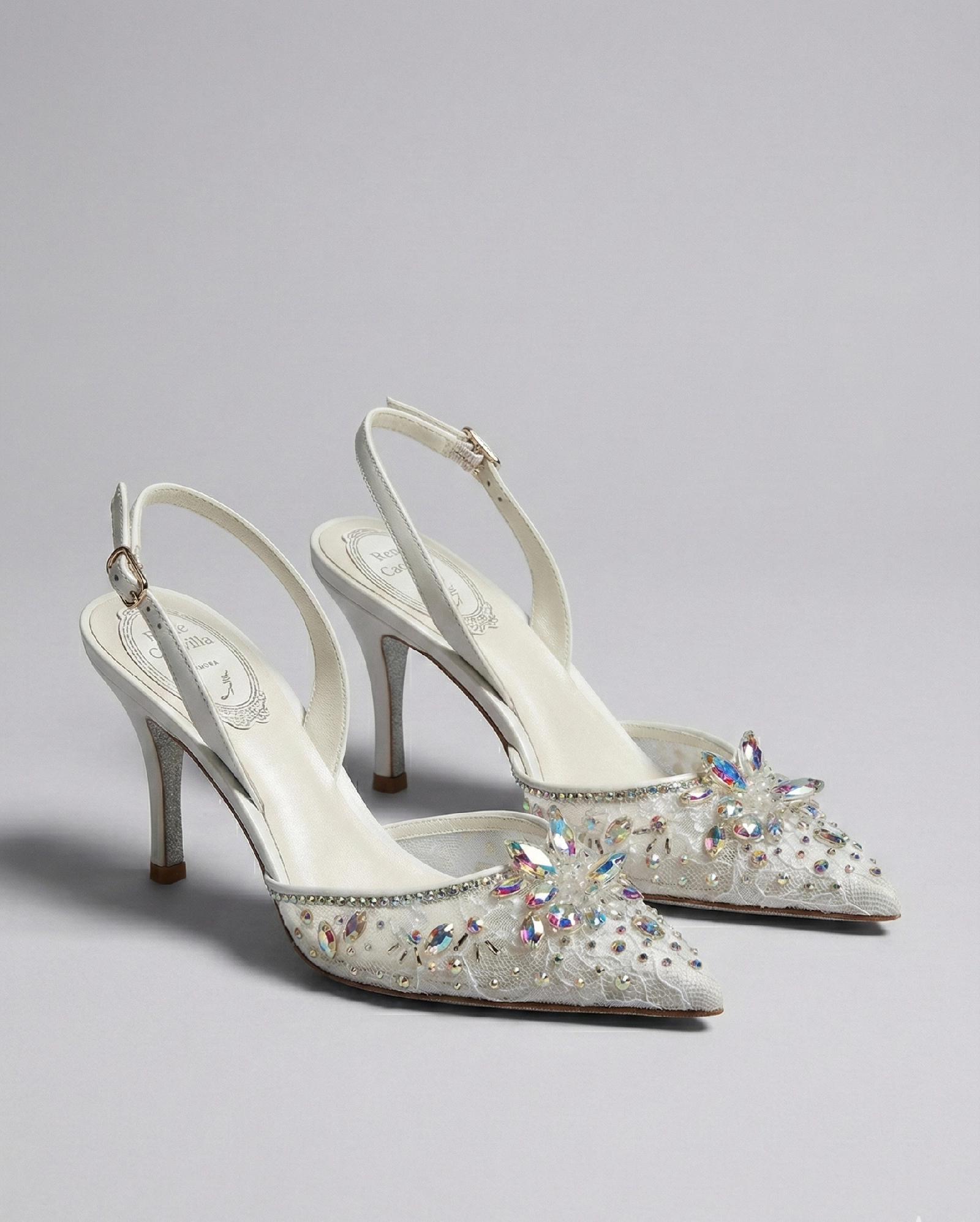 Rene Caovilla Galaxia Slingbacks White René Caovilla. premium 1:1 craftmanship super master edition Rene Caovilla Galaxia Slingbacks White