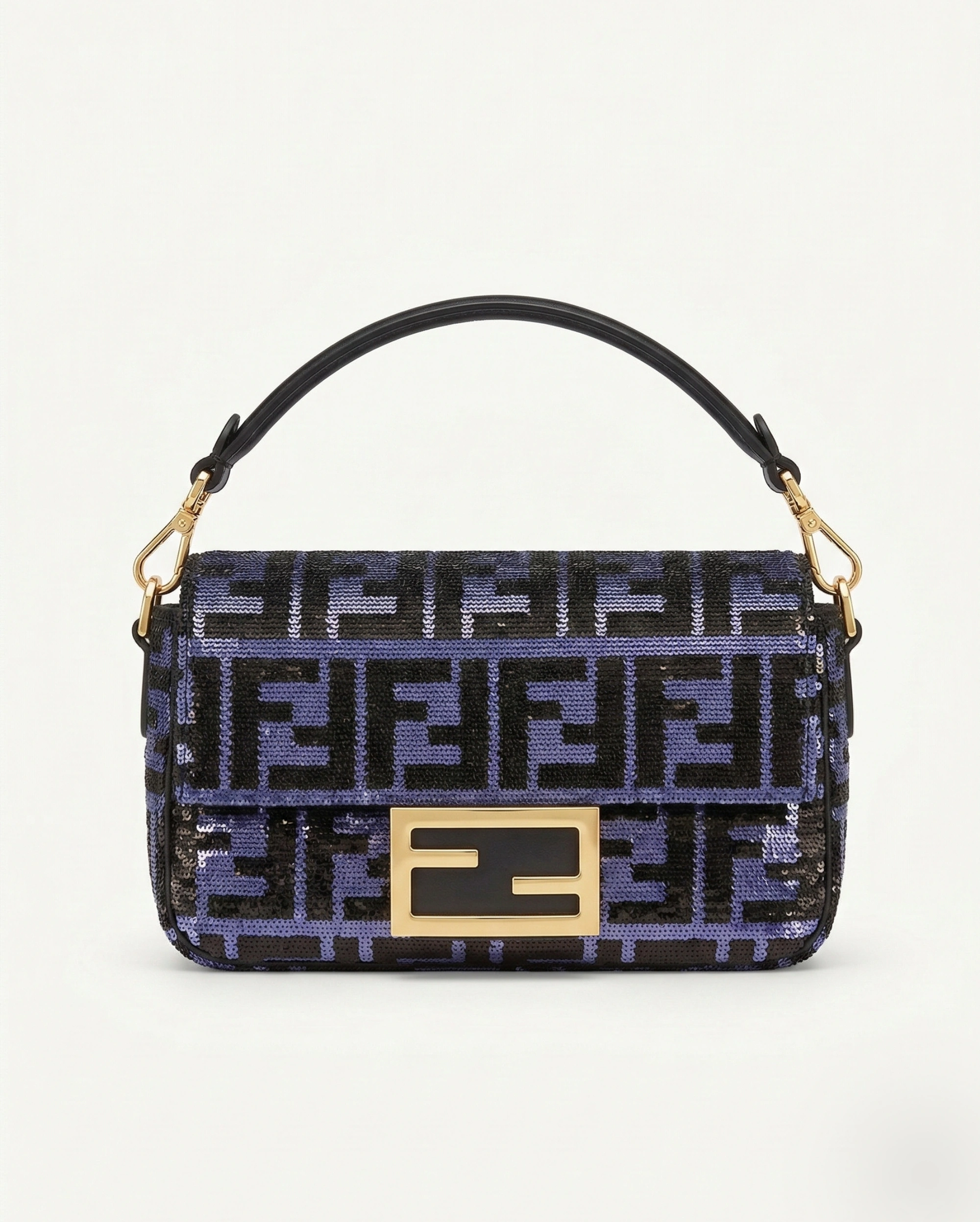 Premium Purple FF Monogram Pattern Handbag - 1:1 Luxury Supermaster Copy FENDI premium 1:1 craftmanship super master edition Premium Purple FF Monogram Pattern Handbag - 1:1 Luxury Supermaster Copy