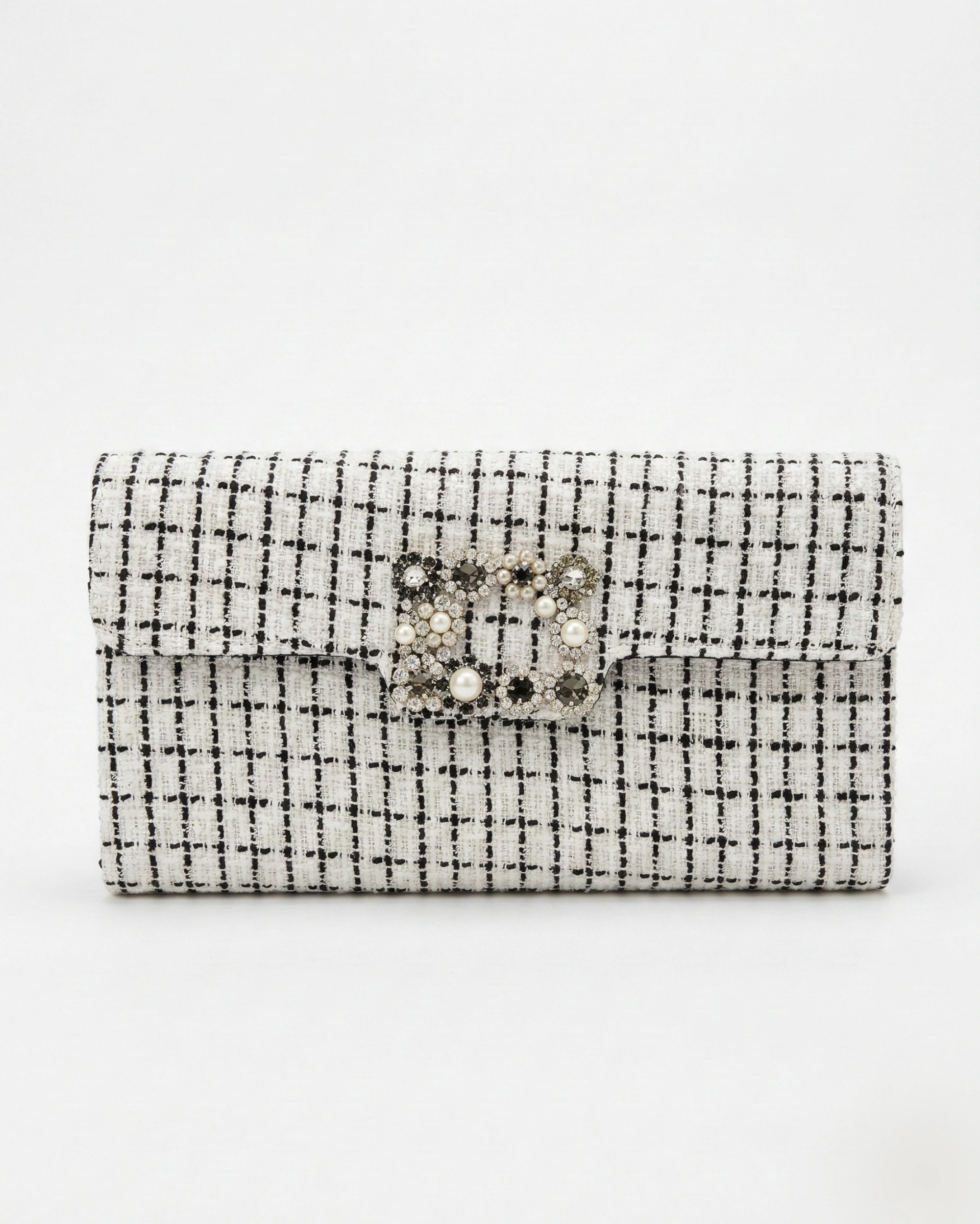 Fendi Black & White Tweed Check Baguette - Supermaster Copy Premium Luxury Handbag FENDI premium 1:1 craftmanship super master edition Fendi Black & White Tweed Check Baguette - Supermaster Copy Premium Luxury Handbag