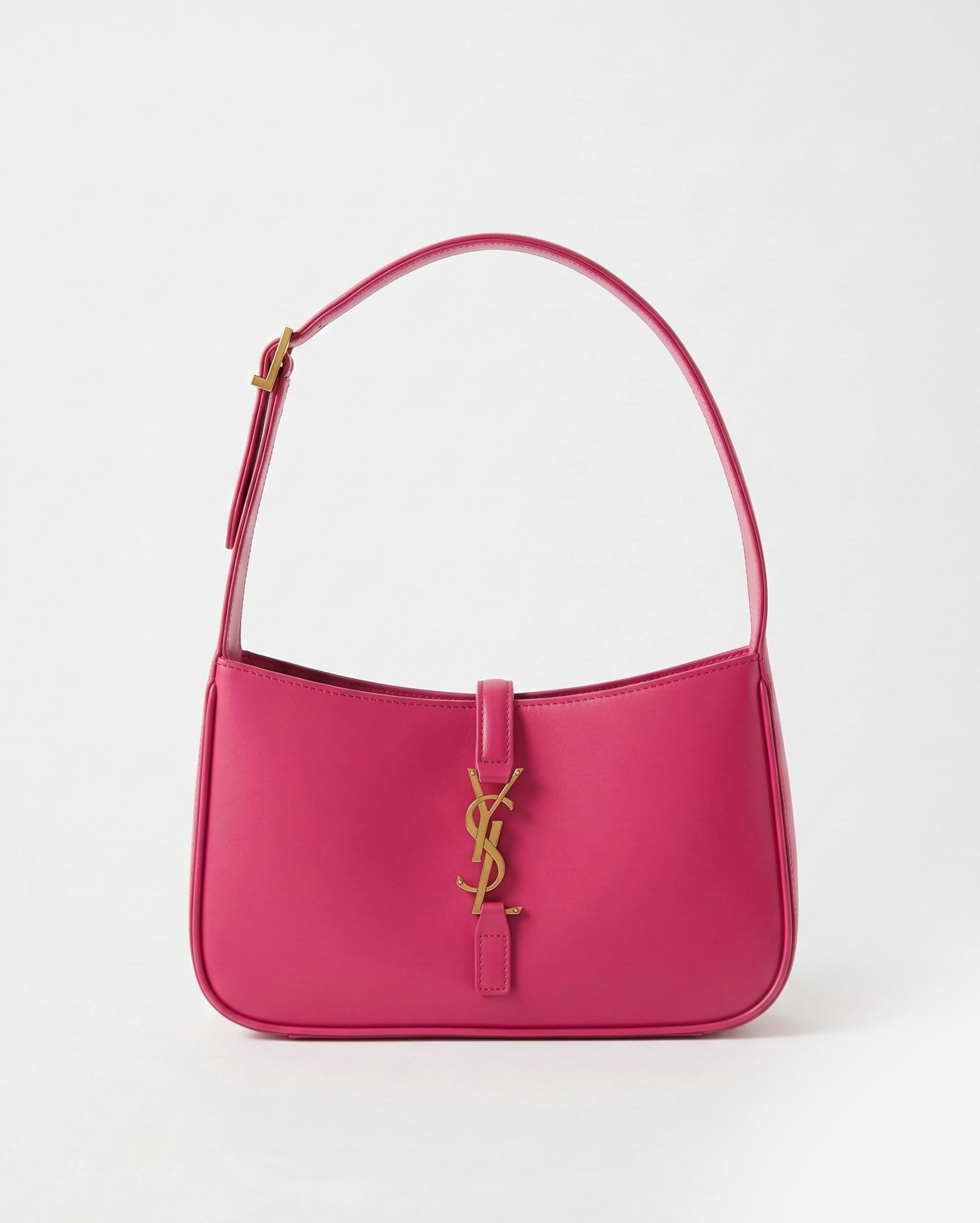 Saint Laurent Le 5 à 7 Hobo Bag in Fuchsia Pink Smooth Leather Saint Laurent premium 1:1 craftmanship super master edition Saint Laurent Le 5 à 7 Hobo Bag in Fuchsia Pink Smooth Leather