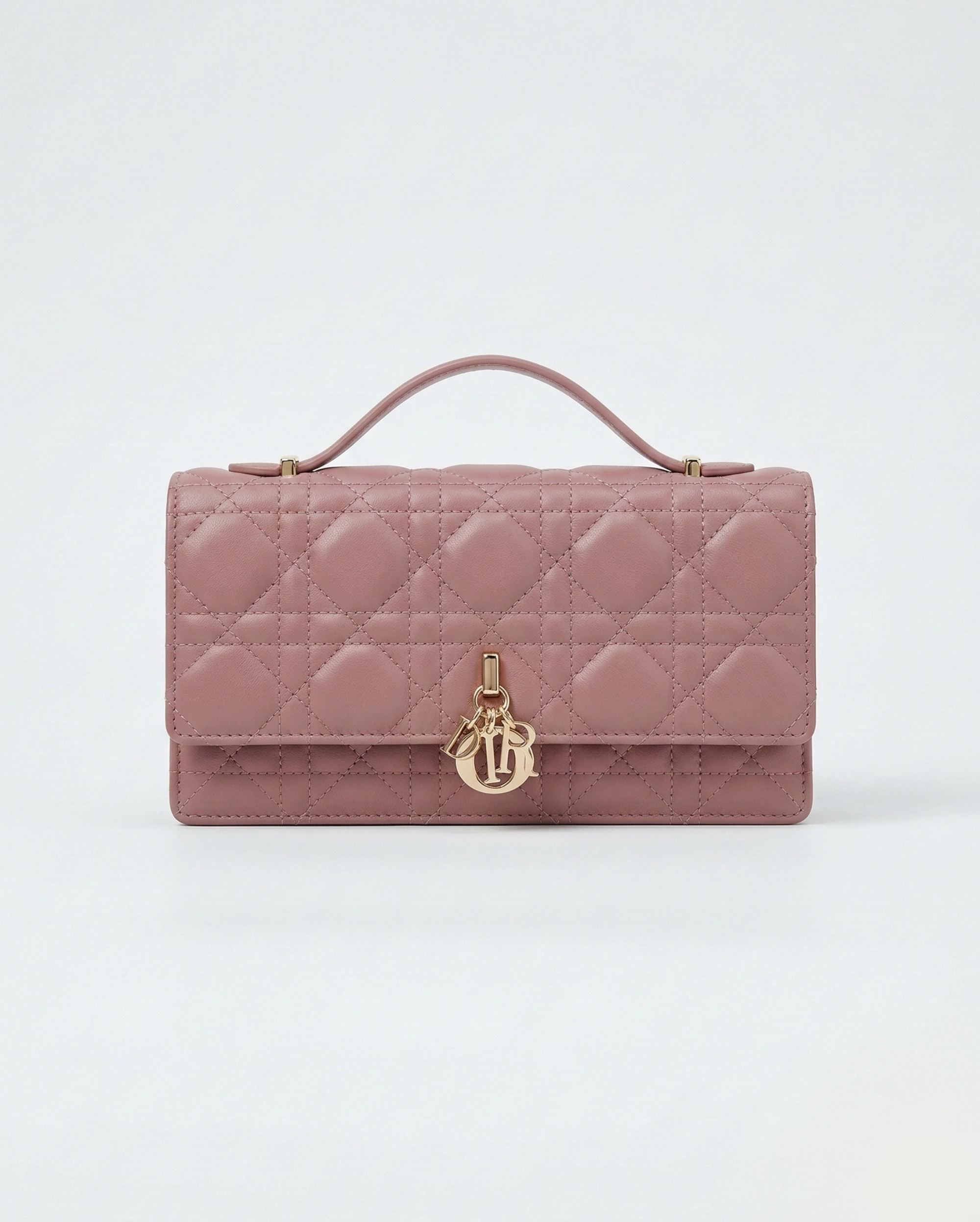 Miss Dior Pouch in Dusty Rose Mauve Cannage Lambskin CHRISTIAN DIOR premium 1:1 craftmanship super master edition Miss Dior Pouch in Dusty Rose Mauve Cannage Lambskin