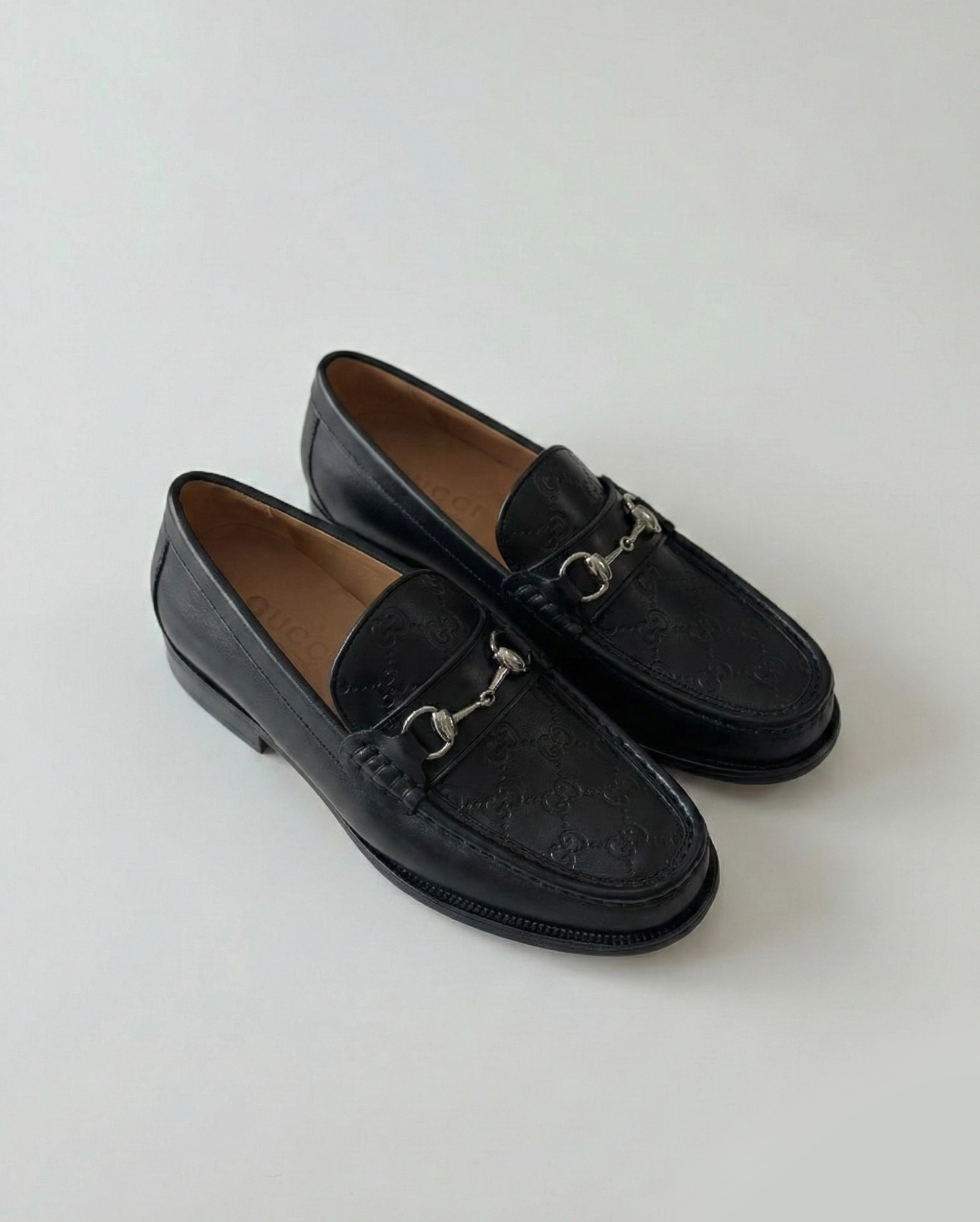 Gucci Horsebit Loafer in GG Embossed Leather (Black) GUCCI premium 1:1 craftmanship super master edition Gucci Horsebit Loafer in GG Embossed Leather (Black)