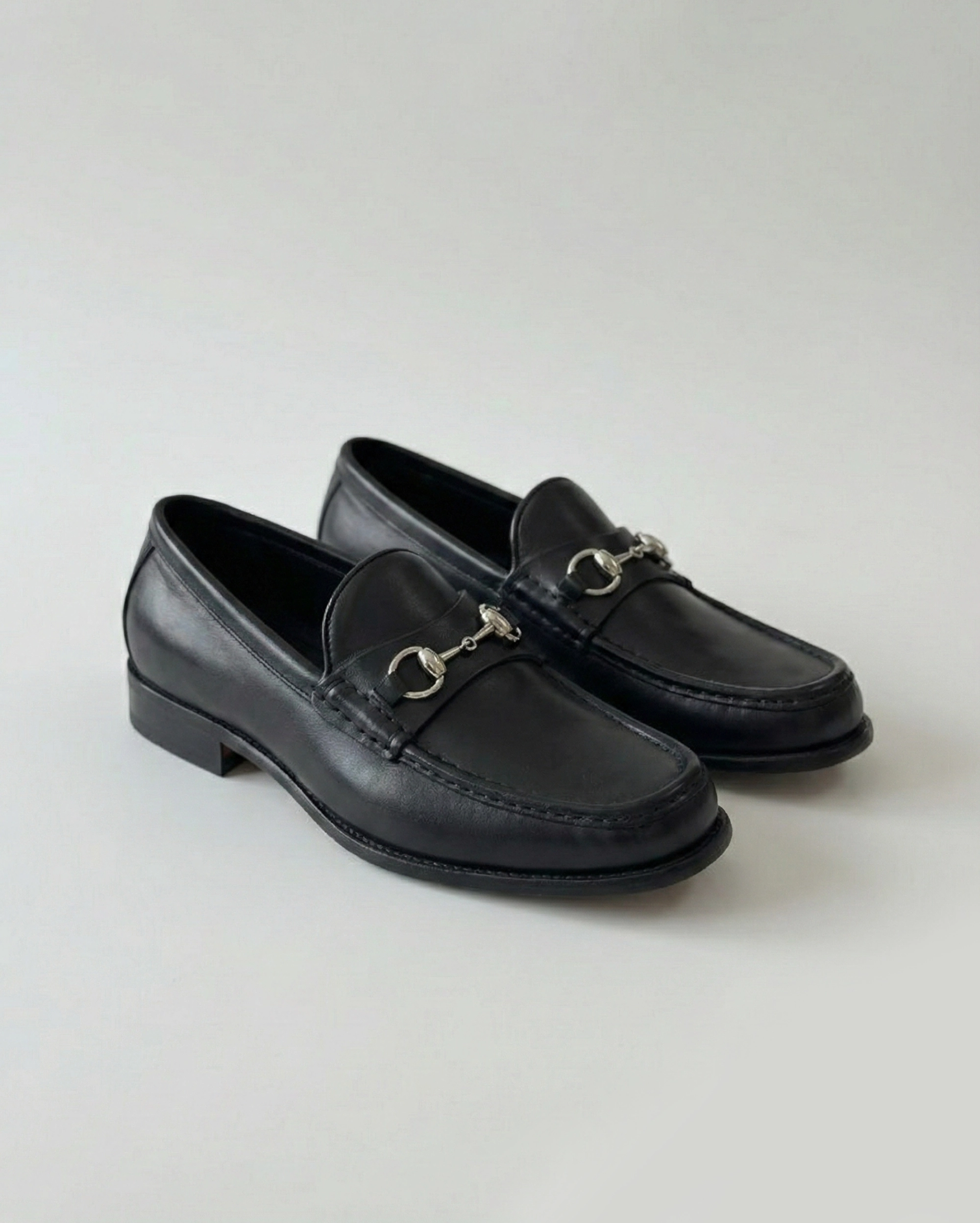Gucci Horsebit Loafer in Black Leather with Palladium Hardware GUCCI premium 1:1 craftmanship super master edition Gucci Horsebit Loafer in Black Leather with Palladium Hardware
