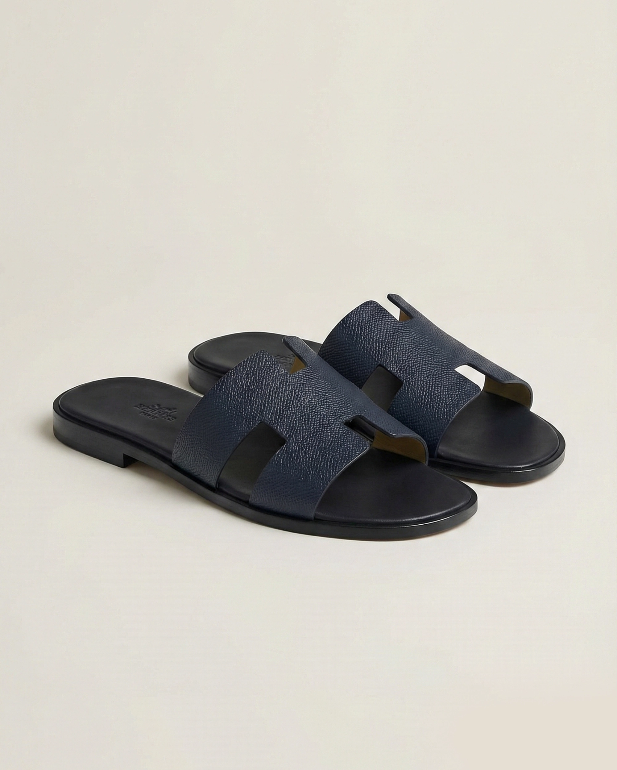 Hermès Oran Sandal in Navy Blue Epsom Calfskin Hermes premium 1:1 craftmanship super master edition Hermès Oran Sandal in Navy Blue Epsom Calfskin