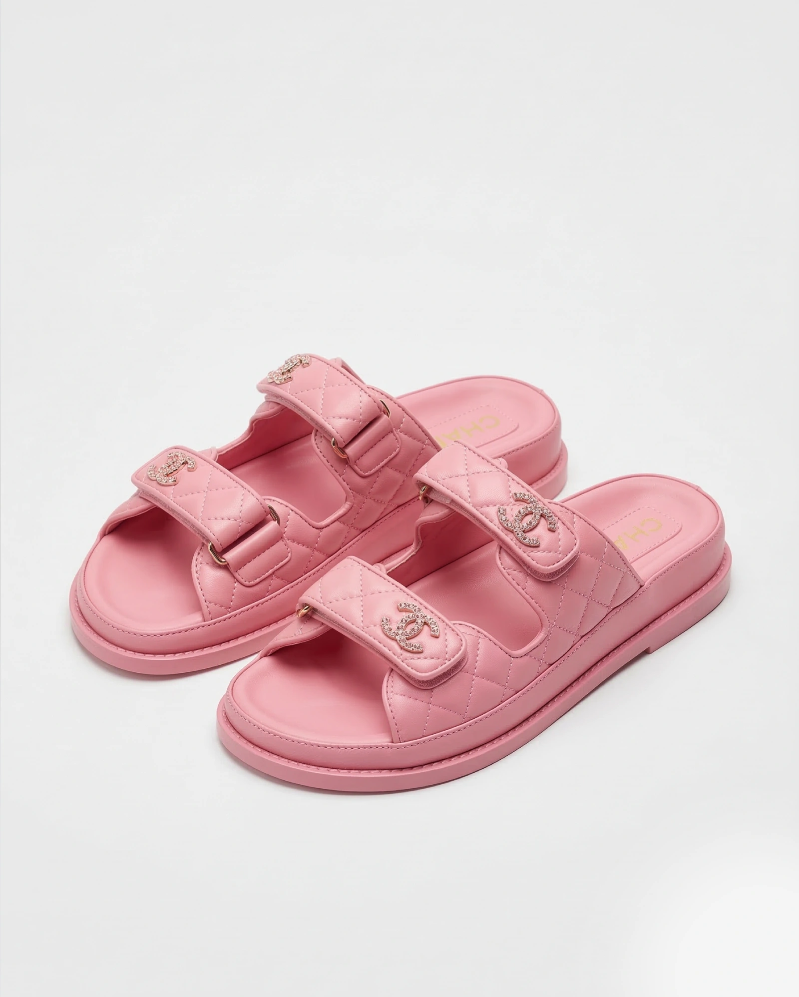 Chanel Quilted Lambskin Dad Sandals in Candy Pink CHANEL premium 1:1 craftmanship super master edition Chanel Quilted Lambskin Dad Sandals in Candy Pink