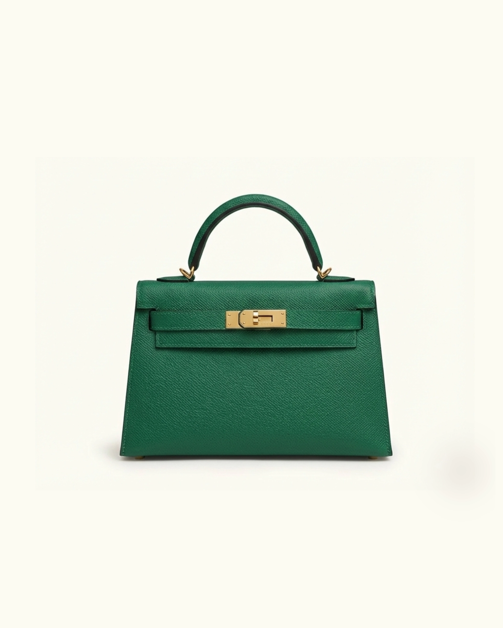 Hermes mini Kelly Epsom Trapezoid Handbag Emerald Green Kelly premium 1:1 craftmanship super master edition Hermes mini Kelly Epsom Trapezoid Handbag Emerald Green - Image 2