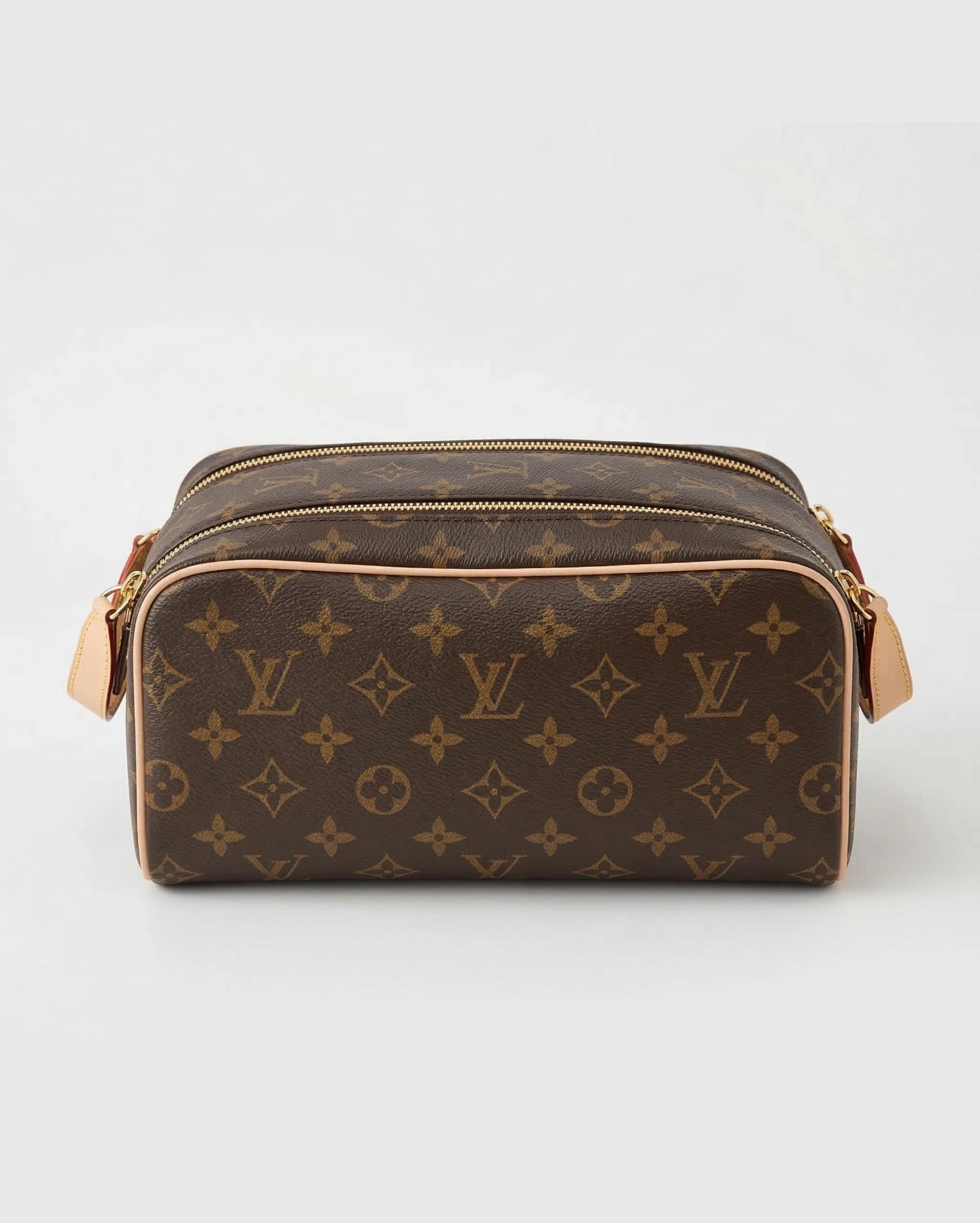 Louis Vuitton Toiletry Pouch – Monogram Canvas with Vachetta Trim LOUIS VUITTON premium 1:1 craftmanship super master edition Louis Vuitton Toiletry Pouch – Monogram Canvas with Vachetta Trim