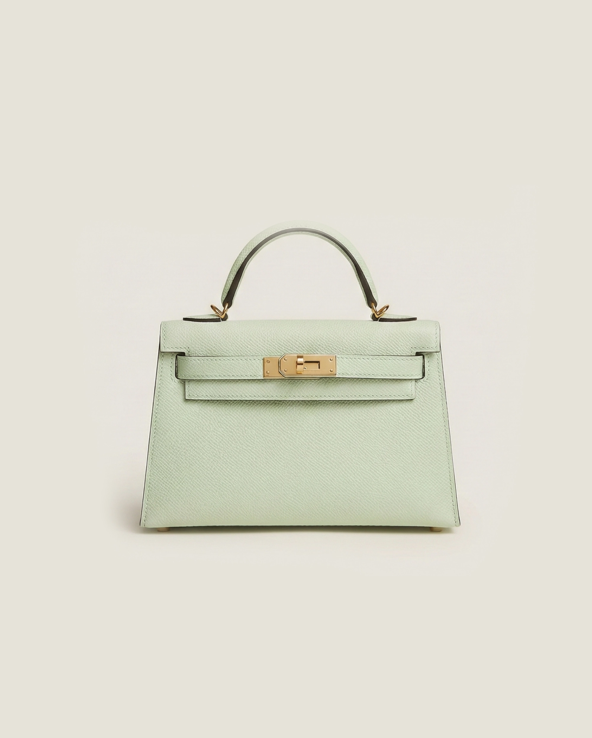 Hermes mini Kelly Epsom Trapezoid Handbag Pale Mint Green Kelly premium 1:1 craftmanship super master edition Hermes mini Kelly Epsom Trapezoid Handbag Pale Mint Green - Image 2