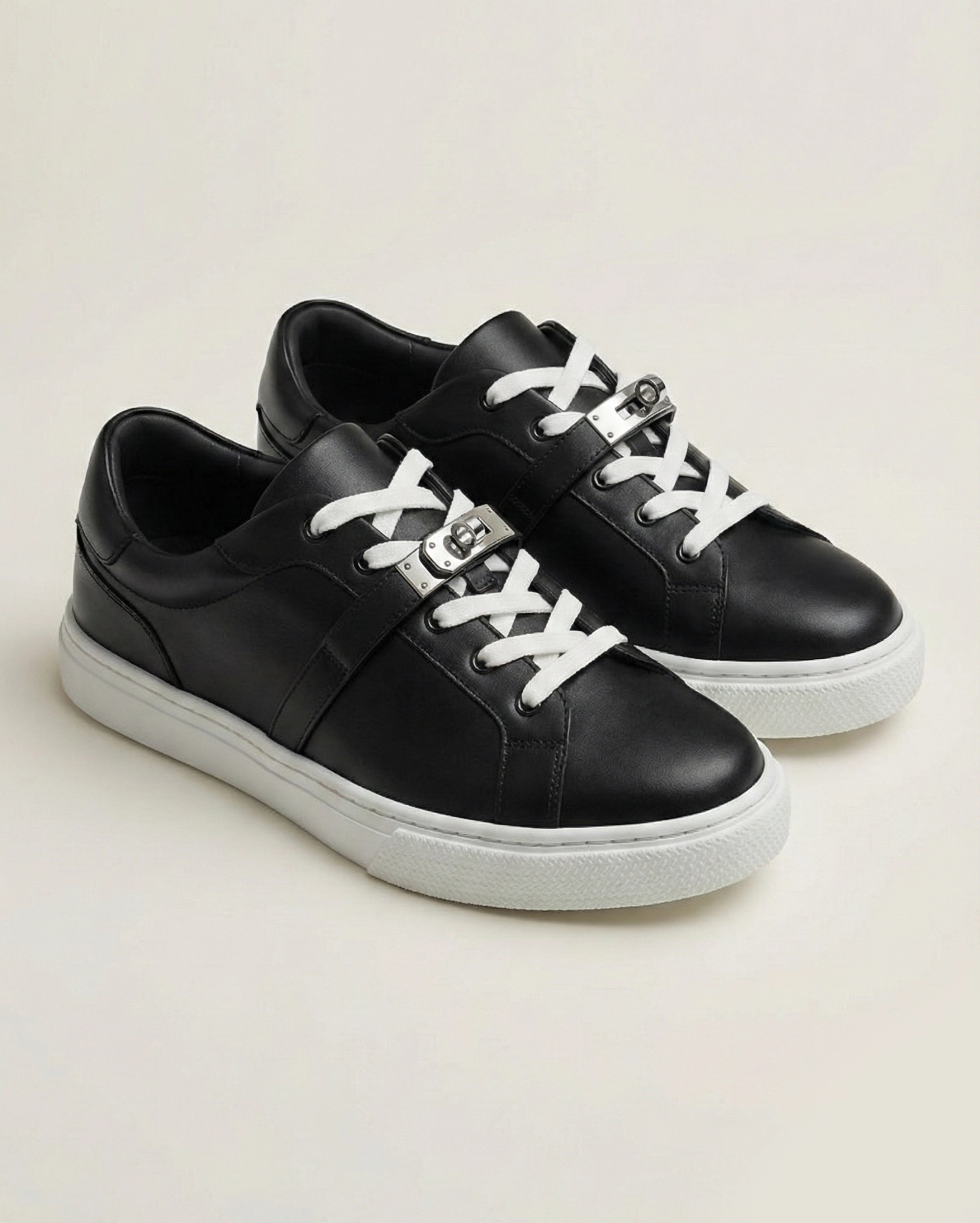 Hermès Day Sneaker in Black Calfskin Hermes premium 1:1 craftmanship super master edition Hermès Day Sneaker in Black Calfskin