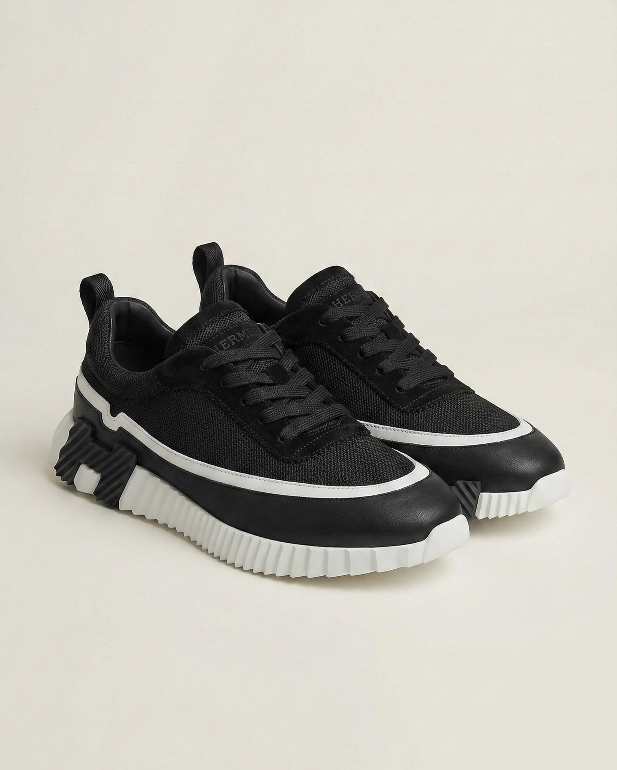 Hermès Bouncing Sneaker in Black Technical Mesh and Leather Hermes premium 1:1 craftmanship super master edition Hermès Bouncing Sneaker in Black Technical Mesh and Leather