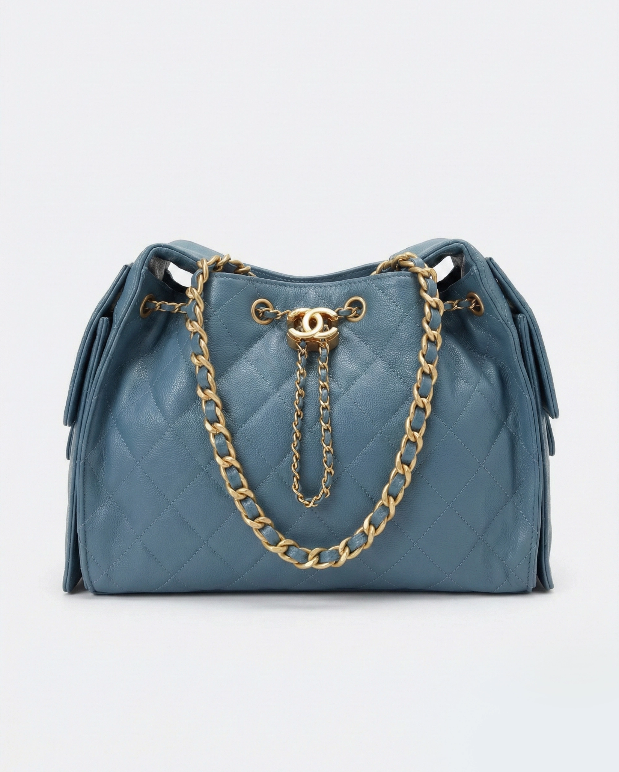 Chanel 25 Hobo Bag in Slate Blue Quilted Leather CHANEL premium 1:1 craftmanship super master edition Chanel 25 Hobo Bag in Slate Blue Quilted Leather