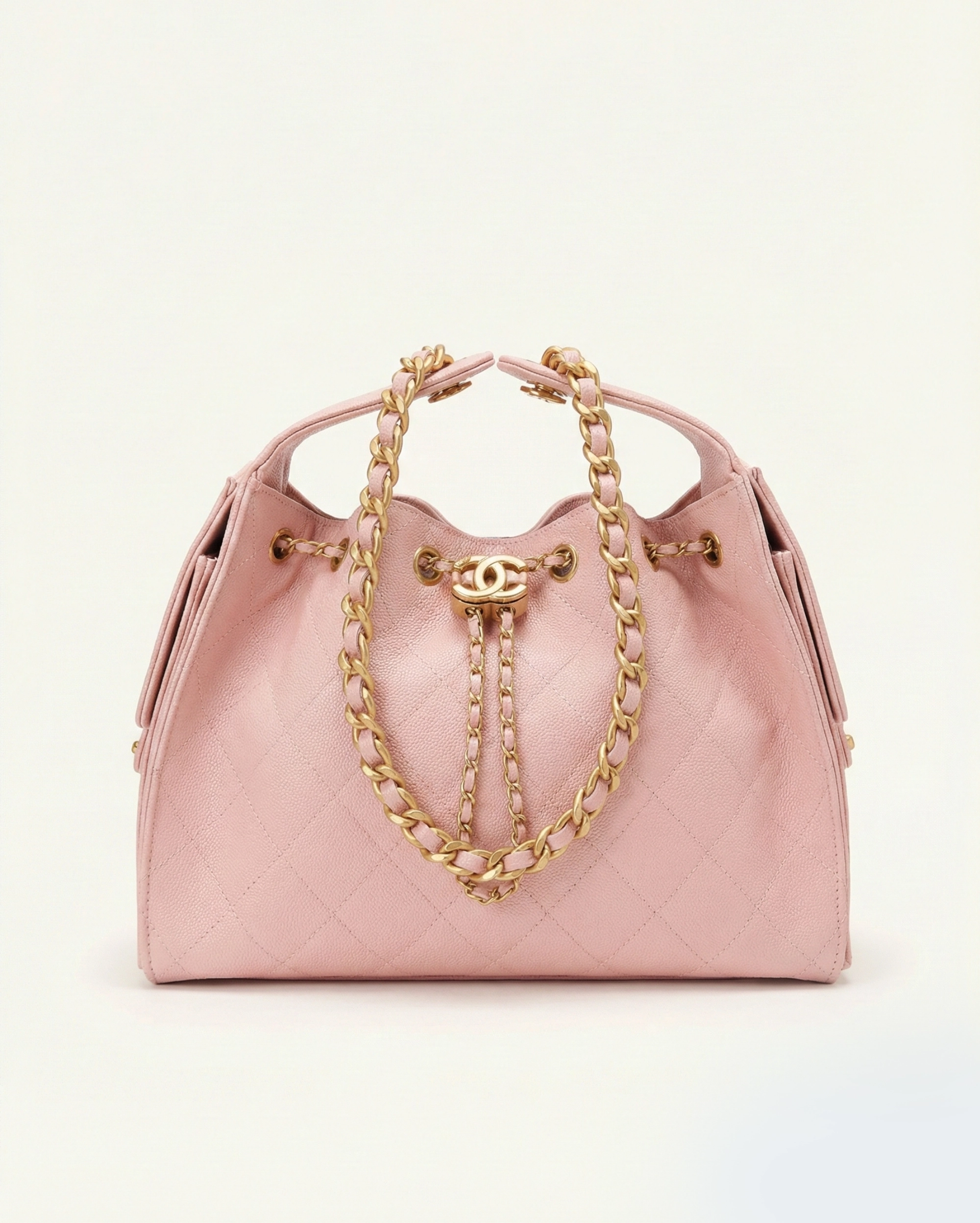 Chanel 22 Hobo Bag in Light Pink Quilted Lambskin CHANEL premium 1:1 craftmanship super master edition Chanel 22 Hobo Bag in Light Pink Quilted Lambskin