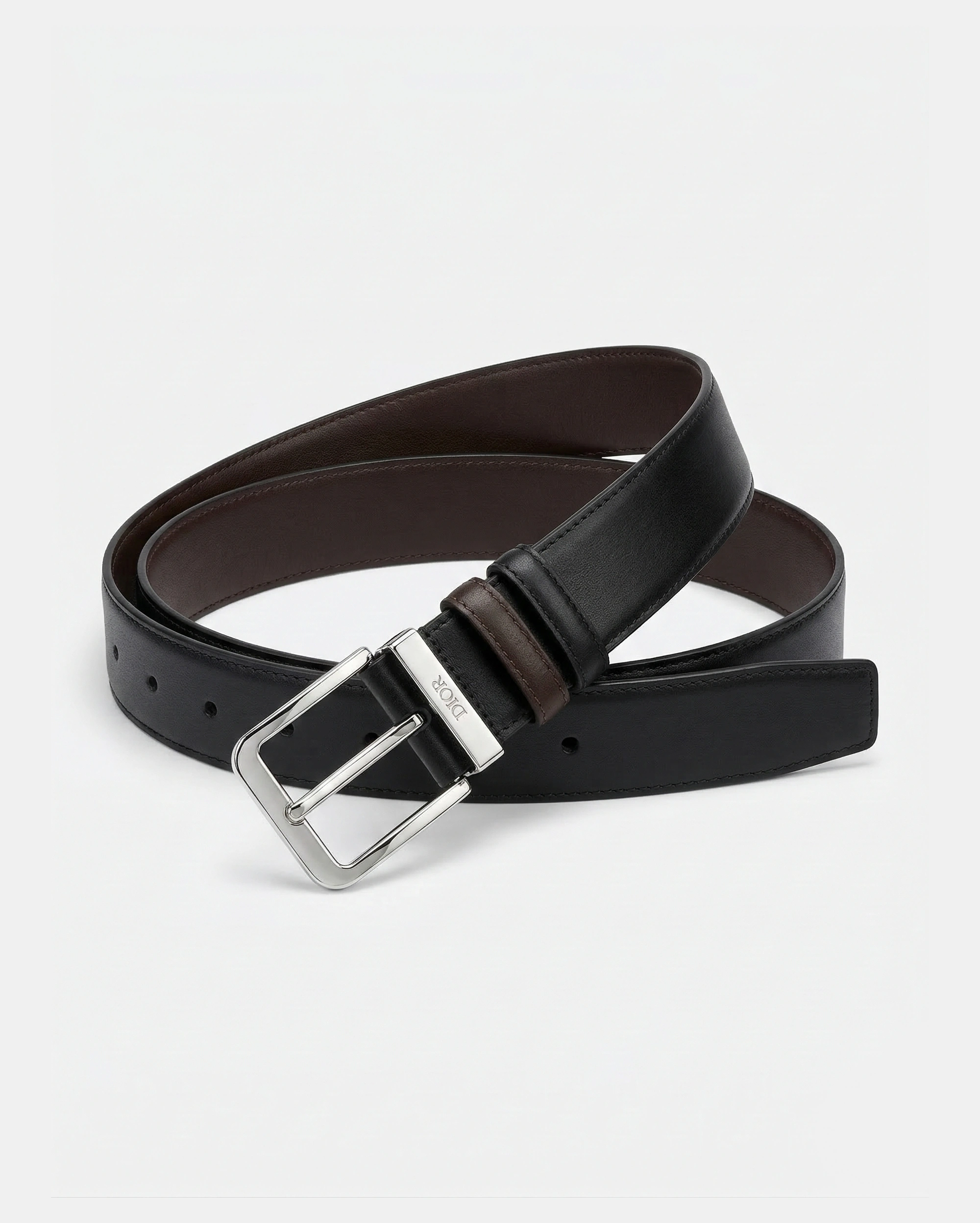 Montblanc Reversible Business Belt with Polished Silver Pin Buckle MONTBLANC premium 1:1 craftmanship super master edition Montblanc Reversible Business Belt with Polished Silver Pin Buckle