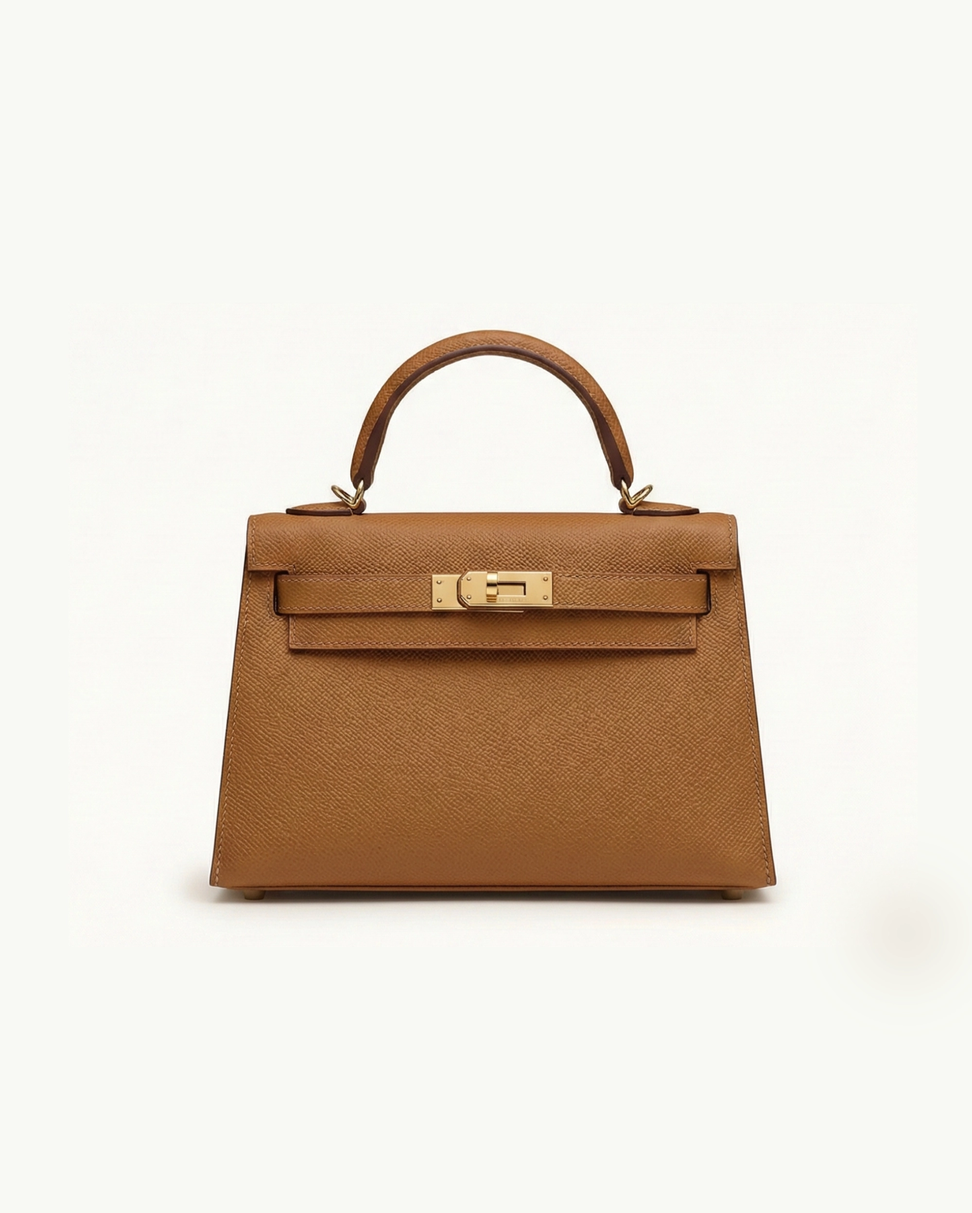 Hermes mini Kelly Epsom Trapezoid Handbag Tan Kelly premium 1:1 craftmanship super master edition Hermes mini Kelly Epsom Trapezoid Handbag Tan - Image 2