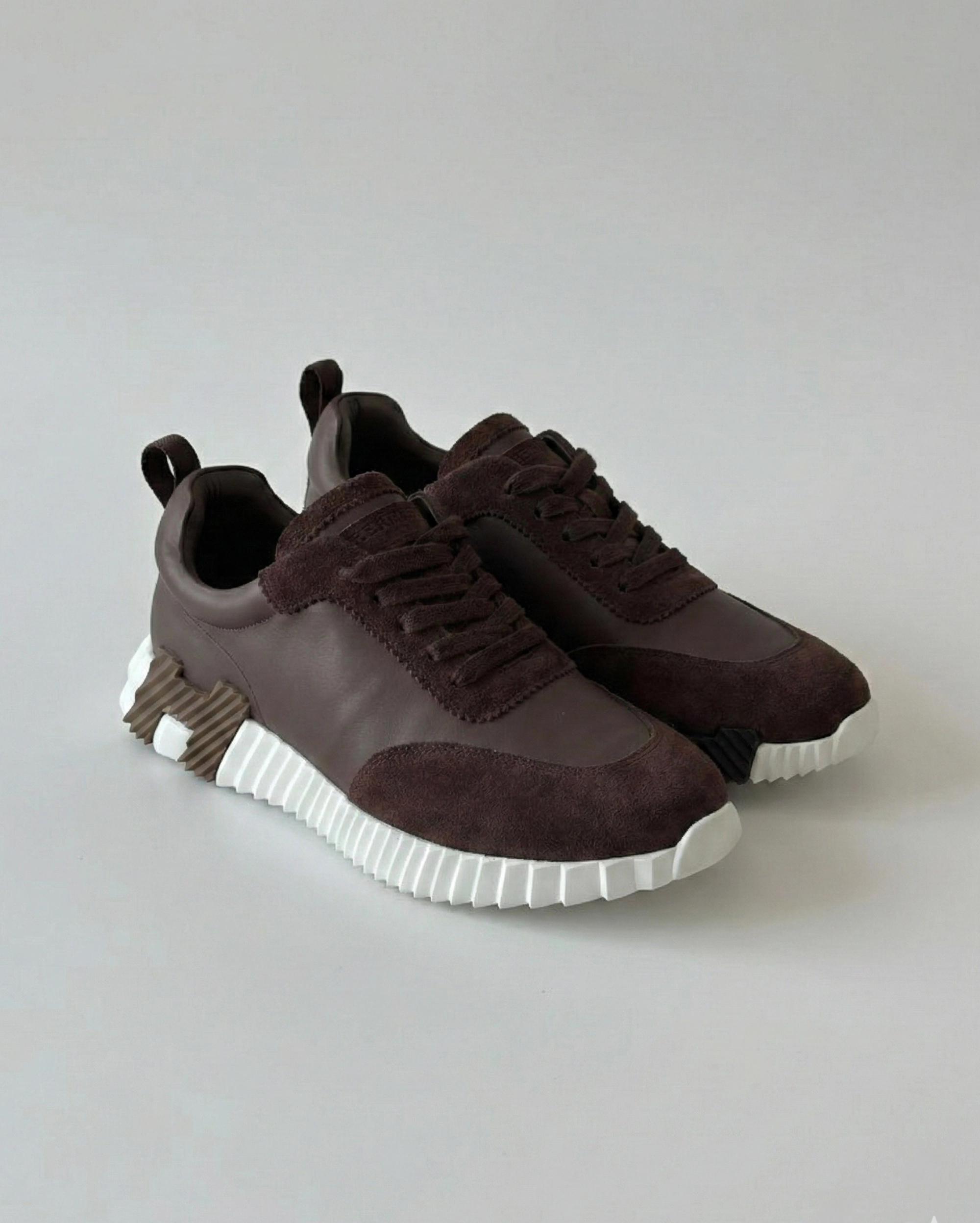 Hermès "Get" Sneaker in Burgundy, Dark Brown, and White Hermes premium 1:1 craftmanship super master edition Hermès "Get" Sneaker in Burgundy, Dark Brown, and White