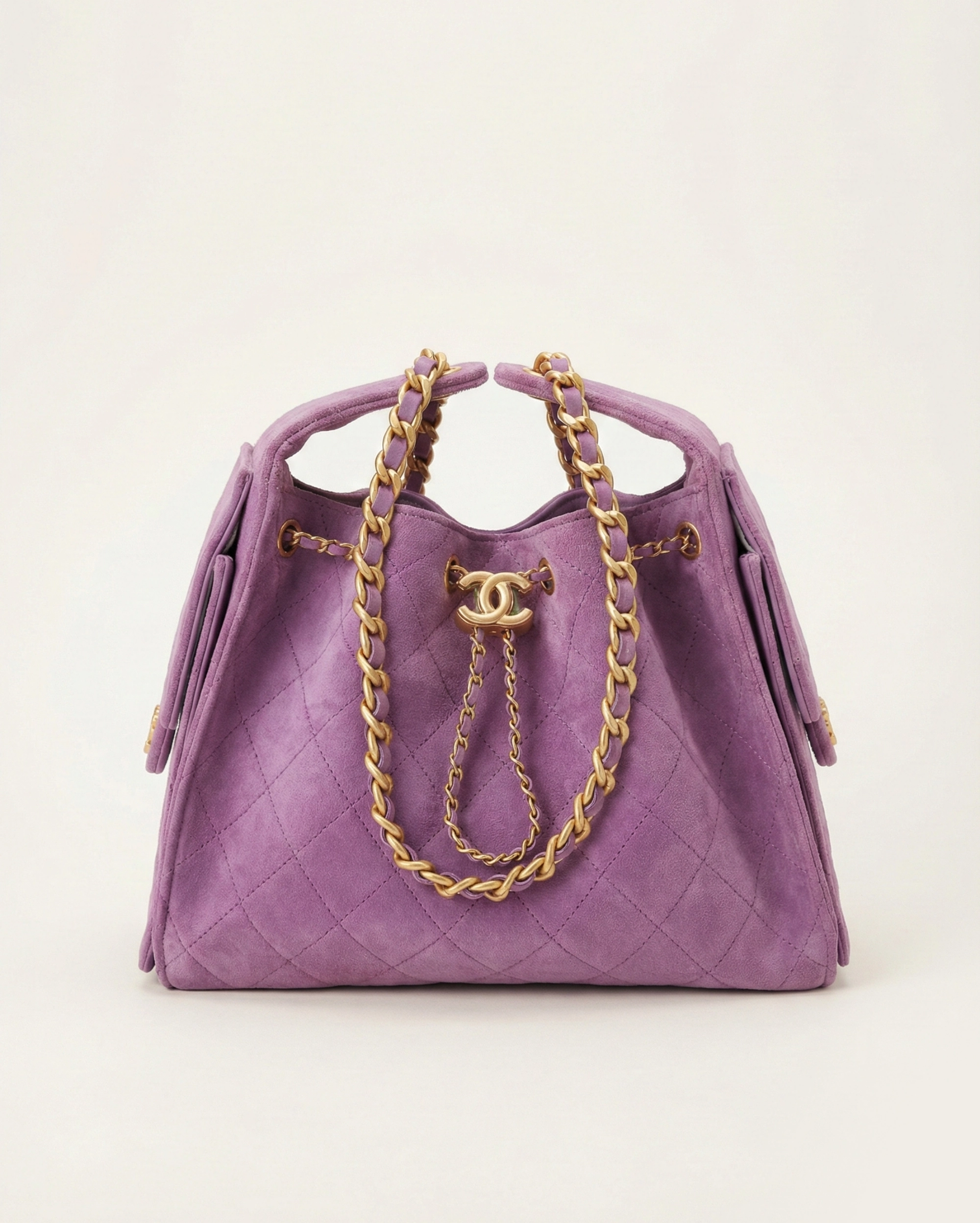 Chanel 22 Hobo Bag in Violet Purple Quilted Lambskin CHANEL premium 1:1 craftmanship super master edition Chanel 22 Hobo Bag in Violet Purple Quilted Lambskin