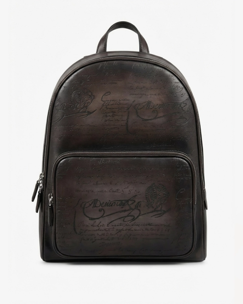 Berluti Scritto Leather Backpack BERLUTI premium 1:1 craftmanship super master edition Berluti Scritto Leather Backpack