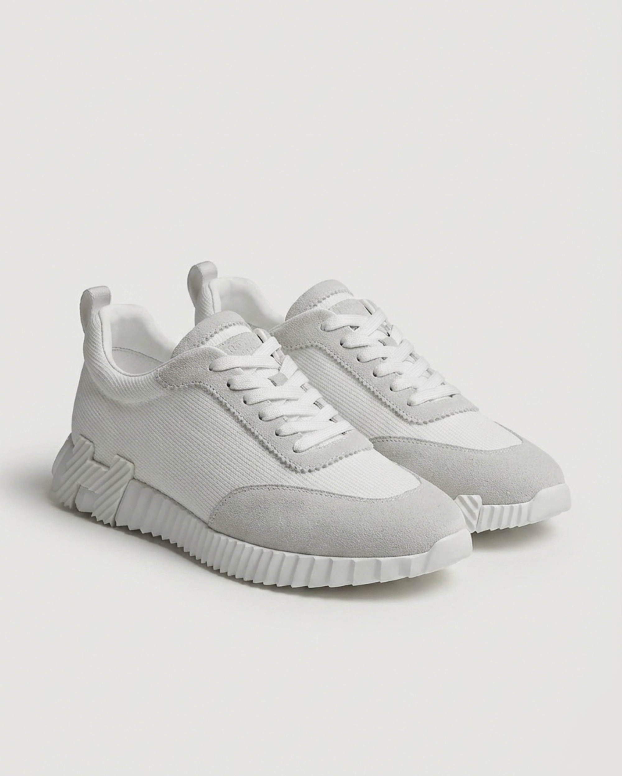 Hermès Bouncing Sneaker in White and Grey Technical Mesh and Suede Hermes premium 1:1 craftmanship super master edition Hermès Bouncing Sneaker in White and Grey Technical Mesh and Suede