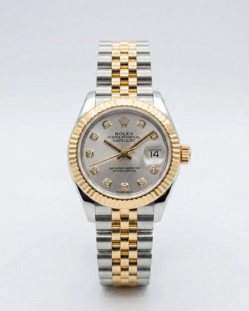 Rolex Datejust 31 – Silver Diamond Dial, Fluted Bezel & Jubilee Bracelet Rolex premium 1:1 craftmanship super master edition Rolex Datejust 31 – Silver Diamond Dial, Fluted Bezel & Jubilee Bracelet