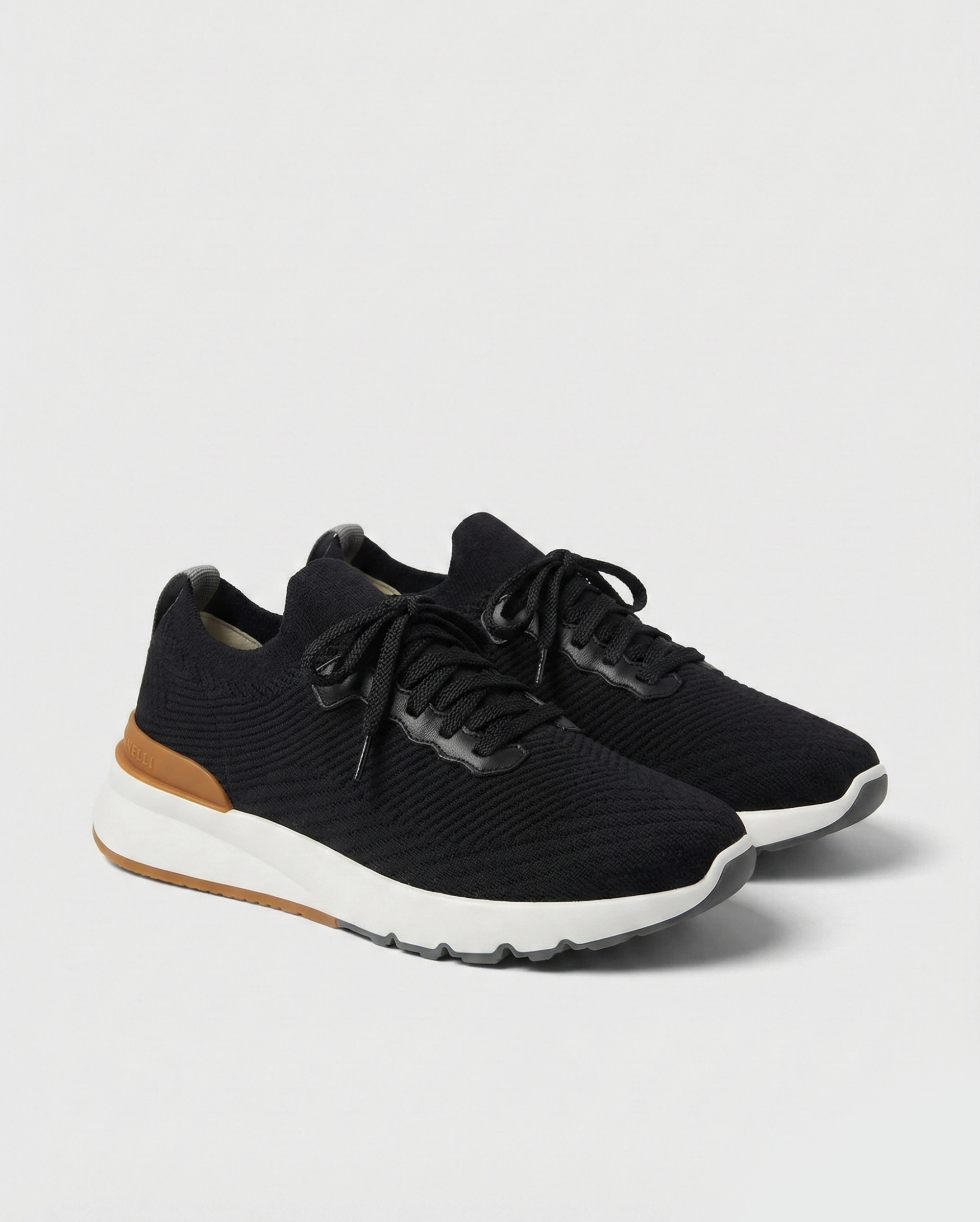 Brunello Cucinelli Knit Runner Sneaker in Black Brunello Cucinelli premium 1:1 craftmanship super master edition Brunello Cucinelli Knit Runner Sneaker in Black